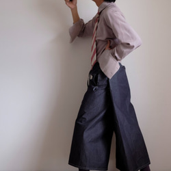 新作・エプロンラップパンツ / コットン シャンブレー【 インディゴ 】/ apron wrap pants 8枚目の画像