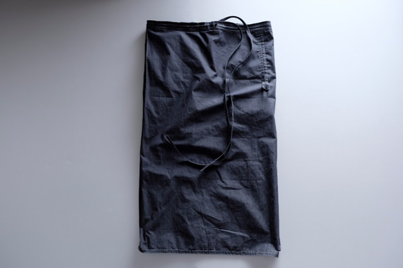 New Apron Wrap Pants / Cotton Chambray [Indigo] / 圍裙褲 第9張的照片