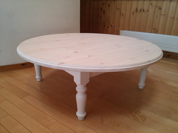 北欧レッドパイン材ラウンドテーブル 丸テーブル ダイニングテーブル