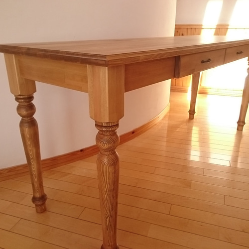 【値下げ】★ハンドメイド アンティーク調 作業台 長机 幅150cm ホワイト 法人限定） 作業台 幅150cm 奥行75cm テーブル 作業台テーブル