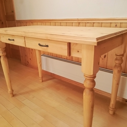 ろくろ脚のデスク パイン無垢材使用 机・デスク lafamille 通販