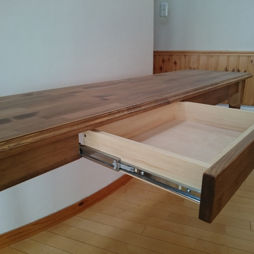 ワイドな作業台 アンティーク調 机・デスク lafamille 通販 6872731