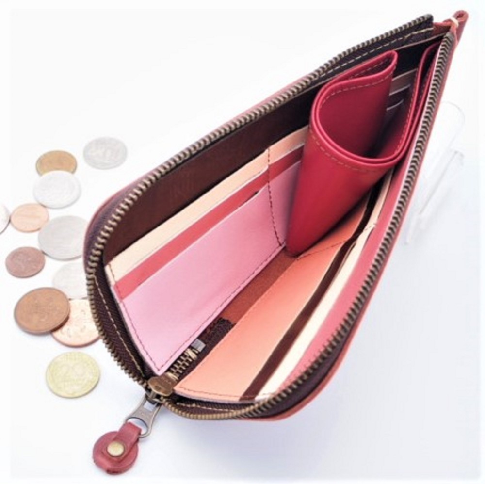 牛革L字型長財布　使いやすい　シンプル　薄型　コンパクト