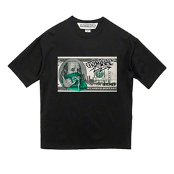 NEW 100＄　GREEN　キバ　グリーン紙幣　ブラックTシャツ　【 インクジェット 】 2枚目の画像