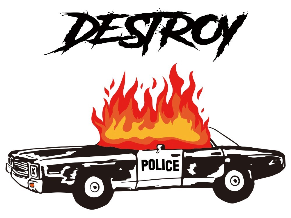 デストロ 911　タイプA　フォント1　ブラックTシャツ　【 インクジェット 】