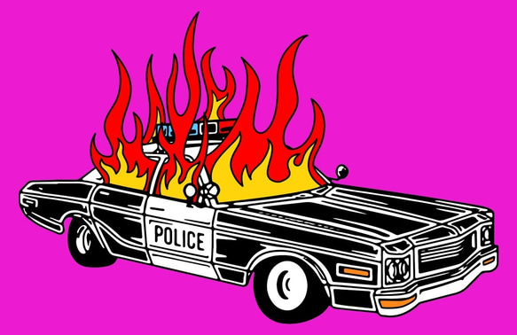 デストロ 911　タイプB　ピンクパープル　ブラックTシャツ　【 インクジェット 】 1枚目の画像