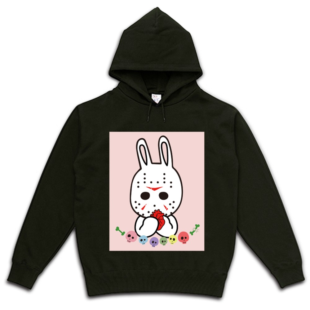 Creepy Bunny　Pink　ポップでキッチュな殺意スウェットパーカー　【 インクジェット 】