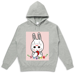 Creepy Bunny　Pink　ポップでキッチュな殺意スウェットパーカー　【 インクジェット 】 3枚目の画像