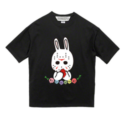 Creepy Bunny　ブラックボディ　ポップでキッチュな殺意Tシャツ　【 インクジェット 】 2枚目の画像