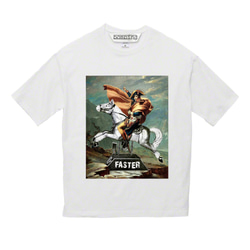 ナポレオン　Coin operated ride　木馬　フォント FASTER　ホワイトTシャツ【 インクジェット 】 2枚目の画像