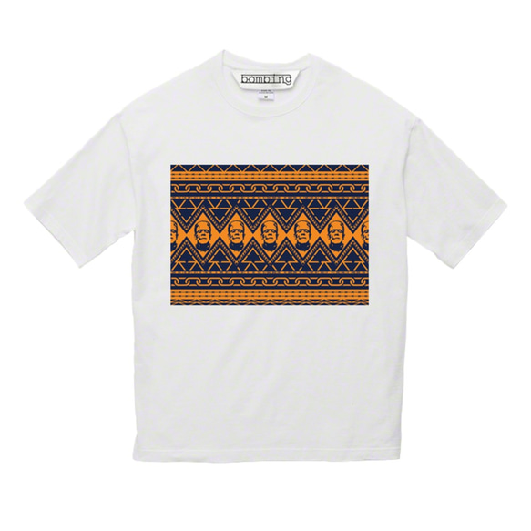 TRIBAL SCREAM　タイプA　民族柄　ホワイトTシャツ【 インクジェット 】 2枚目の画像