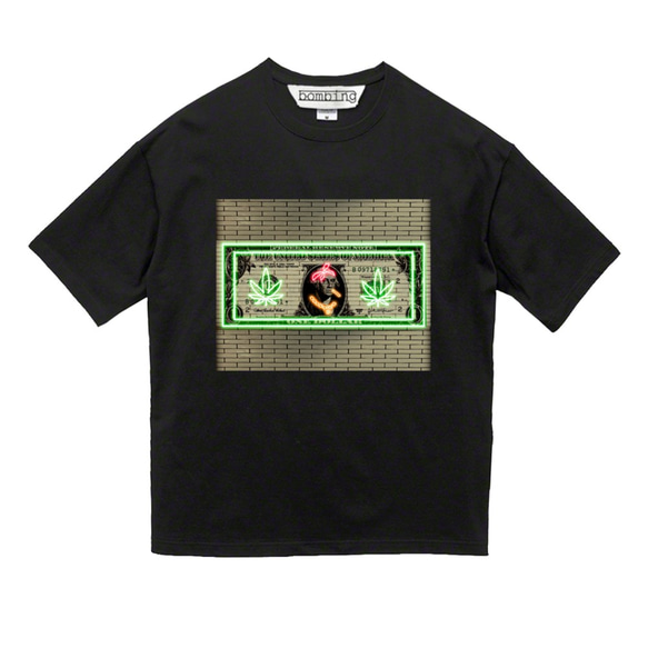 NEW　1＄　ギャング　Walll　ブラックTシャツ【 インクジェット 】 2枚目の画像