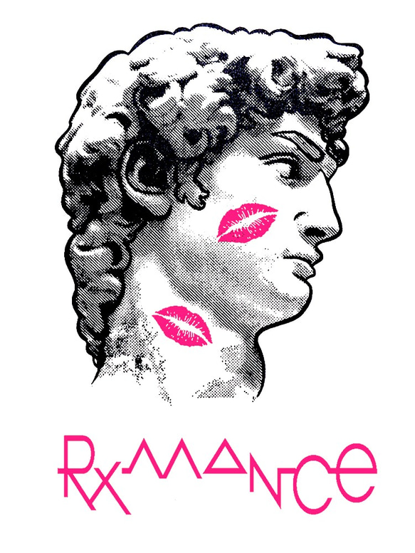 Rxmance ( フォントA ) ピンク　 ホワイトTシャツ【 シルクスクリーン 】 1枚目の画像