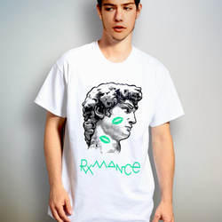 Rxmance ( フォントA ) グリーン   ホワイトTシャツ【 シルクスクリーン 】 2枚目の画像