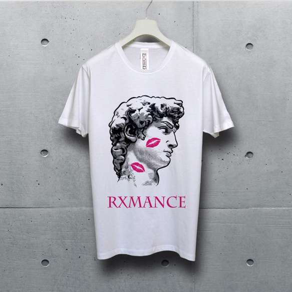 Rxmance ( フォントB ) ピンク　 ホワイトTシャツ 【 シルクスクリーン 】 3枚目の画像