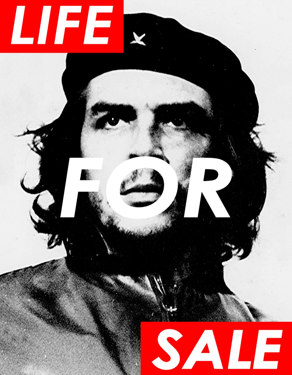 チェ・ゲバラ　LIFE FOR SAL　 RED BOX　ホワイトボディ　ビッグシルエットTシャツ【 インクジェット 】