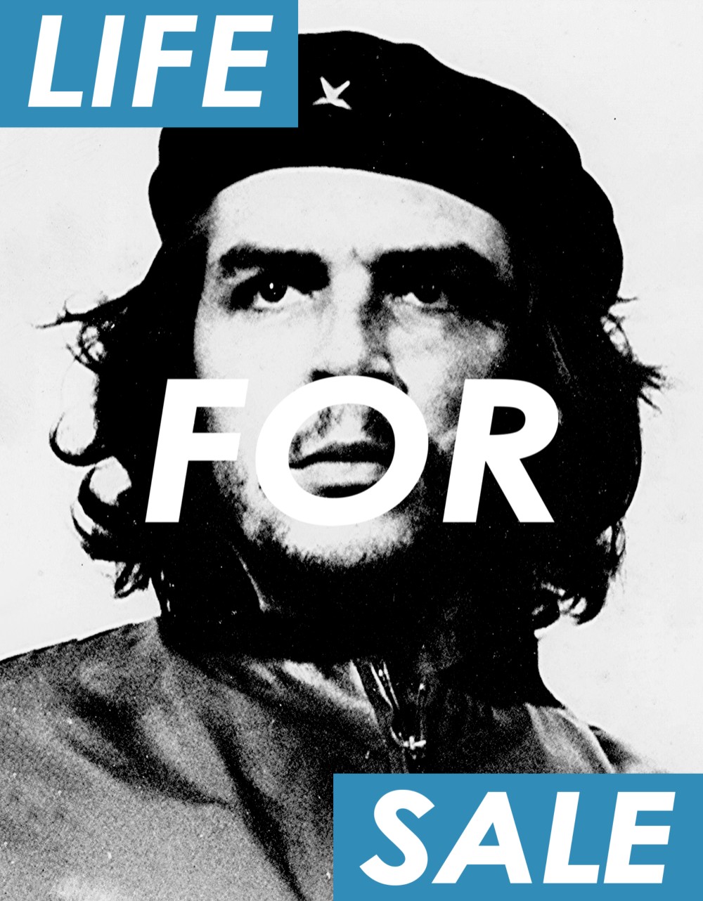 チェ・ゲバラ　LIFE FOR SAL　 BLUE BOX　アートデザイン スウェットパーカー【 インクジェット】