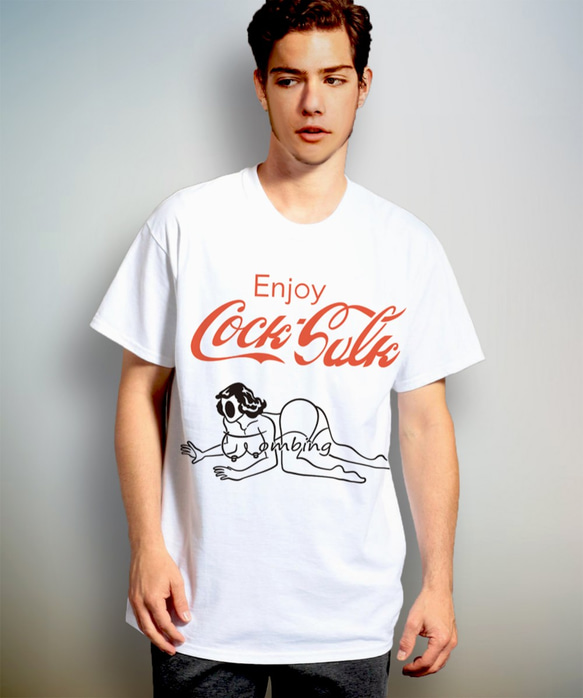 Enjoy cock suck 　レッド　 ( Tシャツ )【 シルクスクリーン 】 2枚目の画像