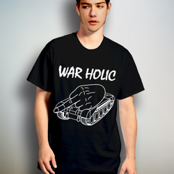 WAR HOLIC　タイプPフォントA　( ブラックTシャツ )【 シルクスクリーン 】 2枚目の画像