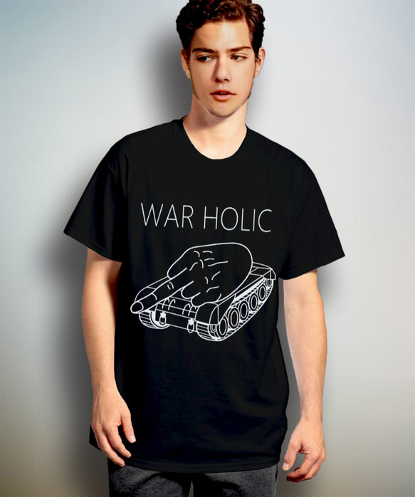 WAR HOLIC　タイプP　フォントB　　( ブラックTシャツ ) 【 シルクスクリーン 】 2枚目の画像