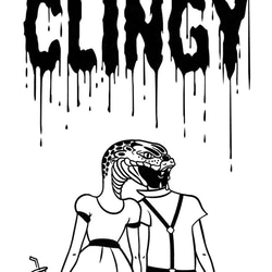 Clingy （ ポップでキッチュなホワイトTシャツ ）【 シルクスクリーン 】 1枚目の画像