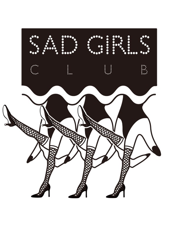 SAD GIRLS CLUB　（ ポップでキッチュなホワイト Tシャツ ）【 シルクスクリーン 】