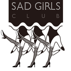 SAD GIRLS CLUB　（ ポップでキッチュなホワイト Tシャツ ）【 シルクスクリーン 】 1枚目の画像