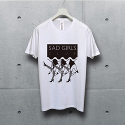 SAD GIRLS CLUB　（ ポップでキッチュなホワイト Tシャツ ）【 シルクスクリーン 】 3枚目の画像