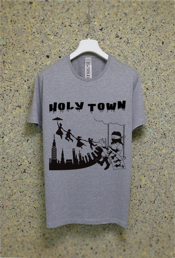 ホーリータウン　フォントB　グレー（ Tシャツ ） 2枚目の画像