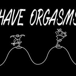 HAVE ORGASMS　（ ポップでキッチュなブラック Tシャツ ）【 シルクスクリーン 】 1枚目の画像