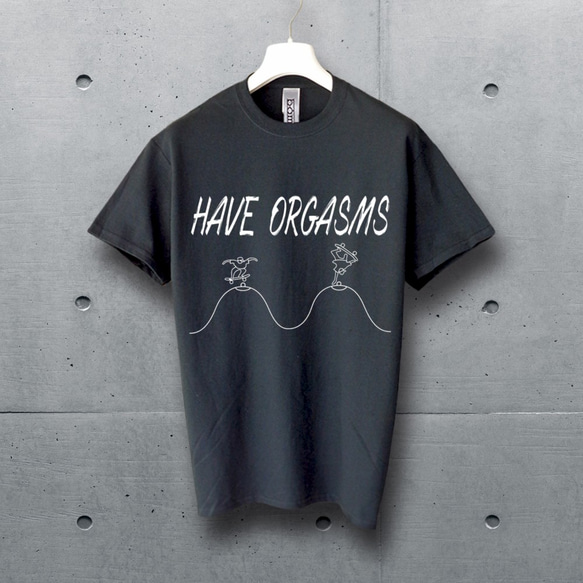 HAVE ORGASMS　（ ポップでキッチュなブラック Tシャツ ）【 シルクスクリーン 】 3枚目の画像
