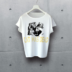 CAT WAS DEAD　フォント1　アプリコット　ドルマン（ Tシャツ ） 2枚目の画像