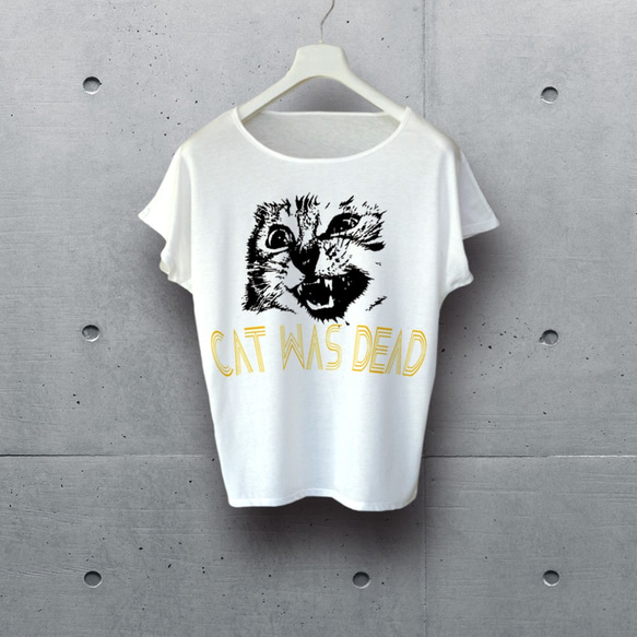 CAT WAS DEAD　フォント1　アプリコット　ドルマン（ Tシャツ ） 2枚目の画像