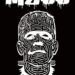 THE MAZE　ブラックTシャツ　ホワイト　フォントG 1枚目の画像