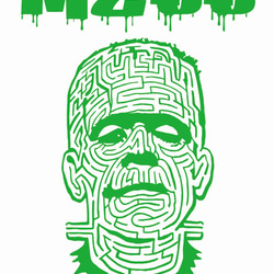 THE MAZE　ホワイトTシャツ　グリーン　フォントG 1枚目の画像