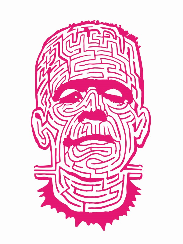 THE MAZE　ピンク　（ ポップでキッチュなフランケンシュタイン Tシャツ ）【 シルクスクリーン 】