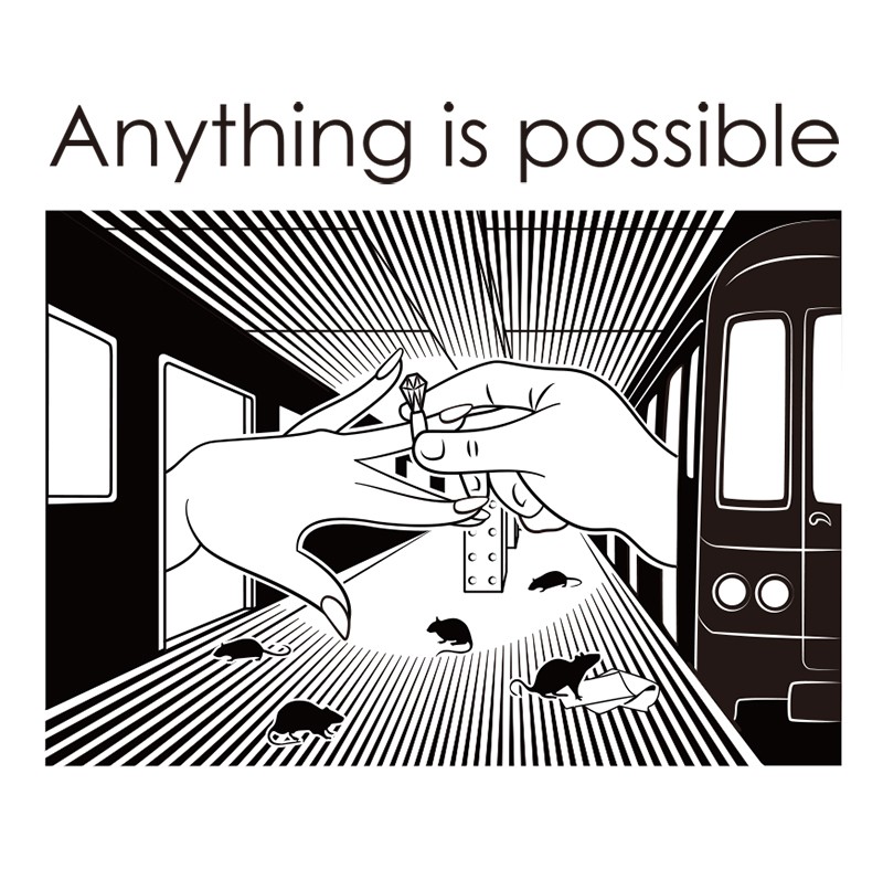 愛さえ使い捨てされる世界で僕は薔薇を摘む　フォント１　　（ホワイトTシャツ）【 シルクスクリーン 】