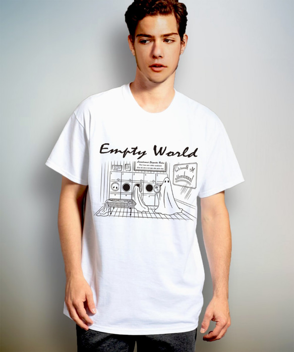 Empty World　（ ポップでキッチュなオバケちゃん Tシャツ ）【 シルクスクリーン 】 2枚目の画像