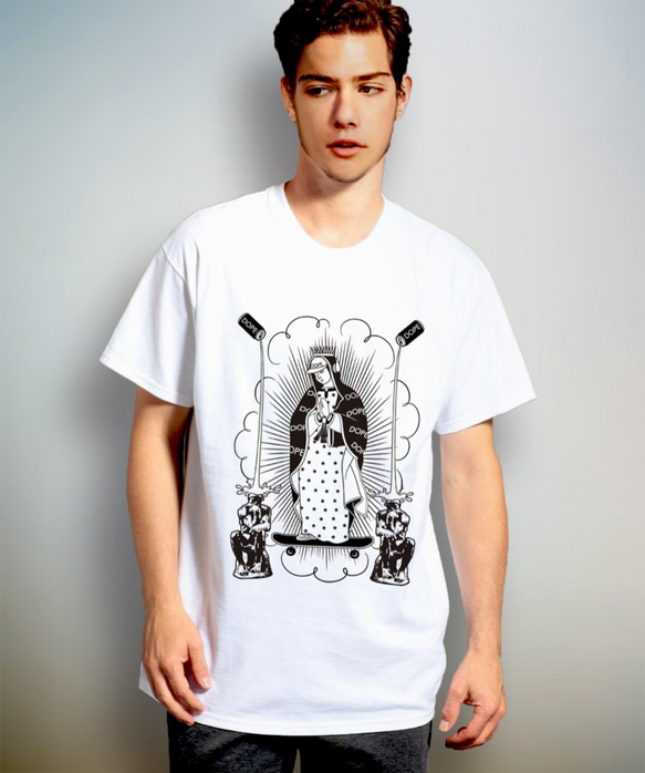 virgin mary　at17　Don't think. Feel　（ ポップでキッチュなホワイト Tシャツ ）【 シ 2枚目の画像