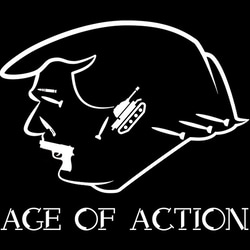 Age of action　ブラックTシャツ【 シルクスクリーン 】 1枚目の画像