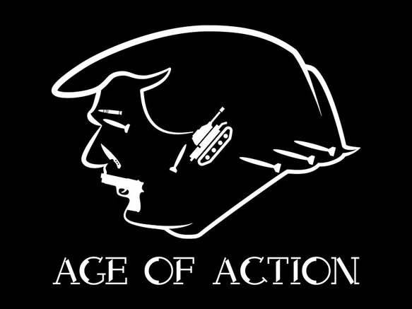 Age of action　ブラックTシャツ【 シルクスクリーン 】 1枚目の画像