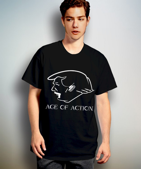 Age of action　ブラックTシャツ【 シルクスクリーン 】 2枚目の画像