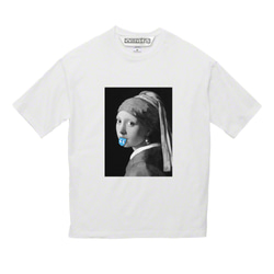 なんか出ちゃった少女　BLUE TYPE　ホワイトTシャツ【 インクジェット 】 2枚目の画像