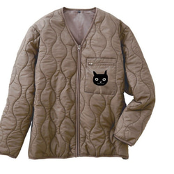 内田　猫と竜刺繍 リバーシブルキルティングジャケット HARSH AND CRUEL ブルゾン アウター 花柄刺繍キルティングジャケット