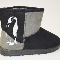 ペンギン ボアブーツ、靴、オリジナルデザイン、シルクスクリーン, 冬ブーツ 3枚目の画像