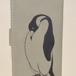 ペンギン手帳型 iPhone/Xperiaケース、ベージュ！iPhone対応, Xperia対応 3枚目の画像