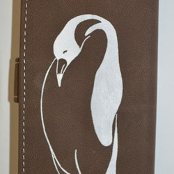 ペンギン手帳型 iPhone対応,  Xperia対応、オリジナルデザイン 3枚目の画像