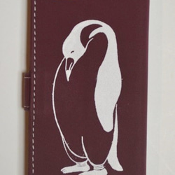 ペンギン手帳型 iPhone/Xperiaケース、パープル！iPhone5＆6, iPhone7,8, Xperia対応 3枚目の画像