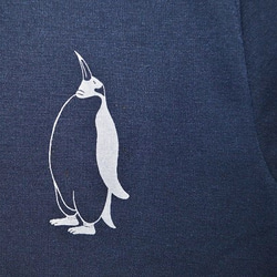 ペンギン　レディース裏シャギーTシャツ  ネイビー 2枚目の画像