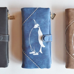 ペンギン財布、ブルー、手帳型財布、収納力抜群のお財布！ 5枚目の画像